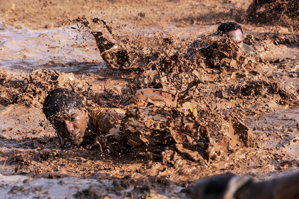 Soldiers, Crawling, Army Basic Training, Mud bath, Military